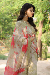 3-PC Unstitched Embroidered Lawn Shirt with Embroidered Chiffon Dupatta and Trouser AS4-37