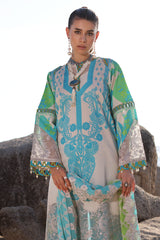 3-PC Unstitched Printed Lawn Shirt with Embroidered Chiffon Dupatta and Trouser AN4-05