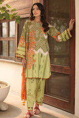 3-PC Printed Lawn Shirt with Chiffon Dupatta and Trouser DCSP4-5