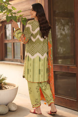 3-PC Printed Lawn Shirt with Chiffon Dupatta and Trouser DCSP4-5