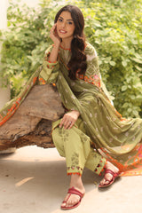 3-PC Printed Lawn Shirt with Chiffon Dupatta and Trouser DCSP4-5