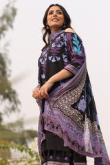 3-PC Printed Lawn Shirt with Chiffon Dupatta and Trouser DCSP4-7