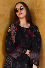 3-PC Embroidered Lawn Shirt with Embroidered Chiffon Dupatta and Trouser DSRB4-06