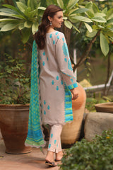 3-PC Printed Lawn Shirt with Chiffon Dupatta and Trouser DCSP4-9