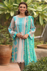 3-PC Printed Lawn Shirt with Chiffon Dupatta and Trouser DCSP4-9