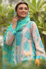 3-PC Printed Lawn Shirt with Chiffon Dupatta and Trouser DCSP4-9