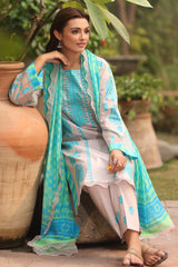 3-PC Printed Lawn Shirt with Chiffon Dupatta and Trouser DCSP4-9