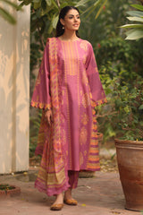 3-PC Printed Lawn Shirt with Chiffon Dupatta and Trouser DCSP4-8