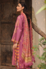 3-PC Printed Lawn Shirt with Chiffon Dupatta and Trouser DCSP4-8