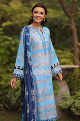 3-PC Printed Lawn Shirt with Chiffon Dupatta and Trouser DCSP4-10