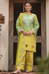 3-PC Printed Lawn Shirt with Embroidered Chiffon Dupatta and Trouser DSPM4-10