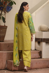 3-PC Printed Lawn Shirt with Embroidered Chiffon Dupatta and Trouser DSPM4-10