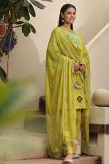 3-PC Printed Lawn Shirt with Embroidered Chiffon Dupatta and Trouser DSPM4-10