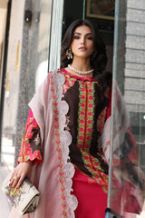 3-PC Unstitched Printed Lawn Shirt with Embroidered Chiffon Dupatta and Trouser AS4-13