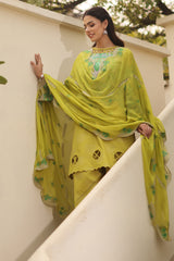 3-PC Printed Lawn Shirt with Embroidered Chiffon Dupatta and Trouser DSPM4-10