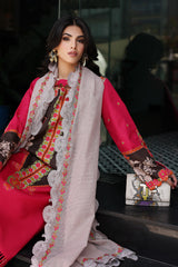 3-PC Unstitched Printed Lawn Shirt with Embroidered Chiffon Dupatta and Trouser AS4-13