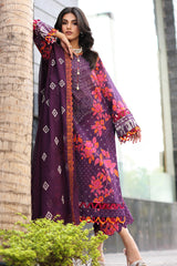 3-PC Unstitched Printed Lawn Shirt with Embroidered Dupatta and Trouser  AS4-14