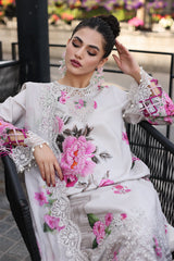 3-PC Unstitched Printed Lawn Shirt with Embroidered Chiffon Dupatta and Trouser CRB4-17