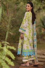 3-PC Printed Lawn Shirt with Embroidered Chiffon Dupatta and Trouser DSPM4-07