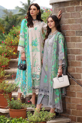 3-PC Embroidered Lawn Shirt with Embroidered Chiffon Dupatta and Trouser DSCC4-27