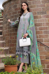 3-PC Embroidered Lawn Shirt with Embroidered Chiffon Dupatta and Trouser DSCC4-27