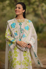 3-PC Printed Lawn Shirt with Embroidered Chiffon Dupatta and Trouser DSPM4-07