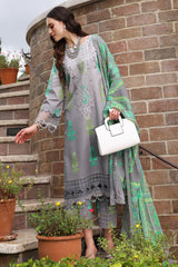 3-PC Embroidered Lawn Shirt with Embroidered Chiffon Dupatta and Trouser DSCC4-27