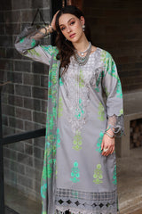 3-PC Embroidered Lawn Shirt with Embroidered Chiffon Dupatta and Trouser DSCC4-27