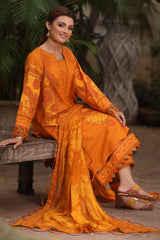 3-PC Printed Lawn Shirt with Chiffon Dupatta and Trouser DCSP4-3