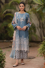 3-PC Printed Lawn Shirt with Chiffon Dupatta and Trouser DCSP4-4