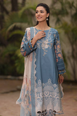 3-PC Printed Lawn Shirt with Chiffon Dupatta and Trouser DCSP4-4