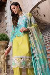 3-PC Embroidered Lawn Shirt with Embroidered Chiffon Dupatta and Trouser DSCC4-26