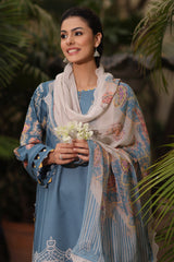 3-PC Printed Lawn Shirt with Chiffon Dupatta and Trouser DCSP4-4