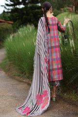 3-PC Embroidered Lawn Shirt with Embroidered Chiffon Dupatta and Trouser AK5-09