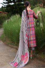 3-PC Embroidered Lawn Shirt with Embroidered Chiffon Dupatta and Trouser AK5-09