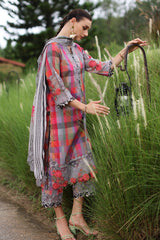 3-PC Embroidered Lawn Shirt with Embroidered Chiffon Dupatta and Trouser AK5-09