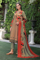 3-Pc Unstitched Embroidered Staple Suit AWE5-15