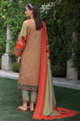 3-Pc Unstitched Embroidered Staple Suit AWE5-15