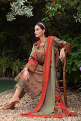 3-Pc Unstitched Embroidered Staple Suit AWE5-15