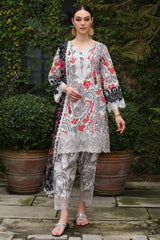 3-PC Embroidered Lawn Shirt with Embroidered Chiffon Dupatta and Trouser DSCC4-23