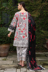 3-PC Embroidered Lawn Shirt with Embroidered Chiffon Dupatta and Trouser DSCC4-23