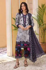 3-PC Embroidered Linen Shawl Suit SHW4-05 P