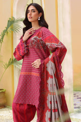 3-PC Embroidered Linen Shawl Suit SHW4-06 P