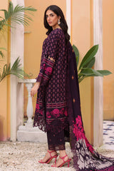 3-PC Embroidered Linen Shawl Suit SHW4-01 P