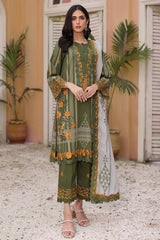 3-PC Embroidered Linen Shawl Suit SHW4-07 P