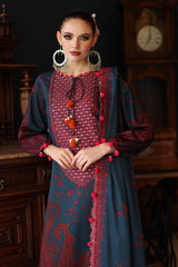 3-PC Unstitched Embroidered Linen Collection ANW6-04