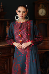 3-Pc Unstitched Embroidered Staple Suit AWE5-01