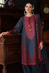 3-PC Unstitched Embroidered Linen Collection ANW6-04