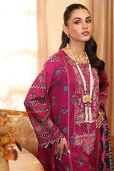 3-Pc Unstitched Printed Embroidered Lawn Shirt With Printed Chiffon Dupatta CRS4-09