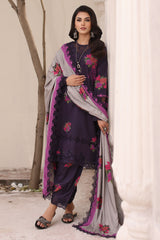 3-Pc Embroidered Linen Shawl Suit Collection CVW4-03